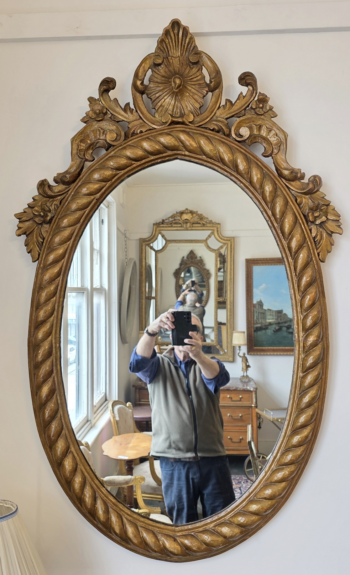 A French Provincial Oval Mirror